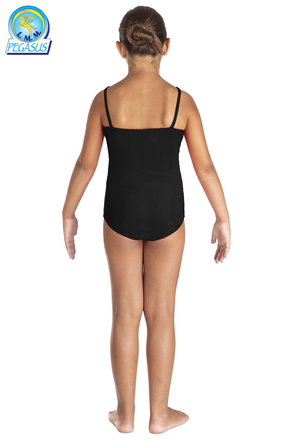 BODY LYCRA SPALLINE TINTA UNITA NERO BAMBINA